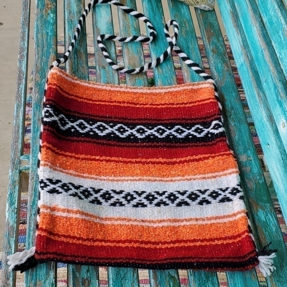 Mexican Serape Festival Boho Crossbody Bag - Picture 2 of 4